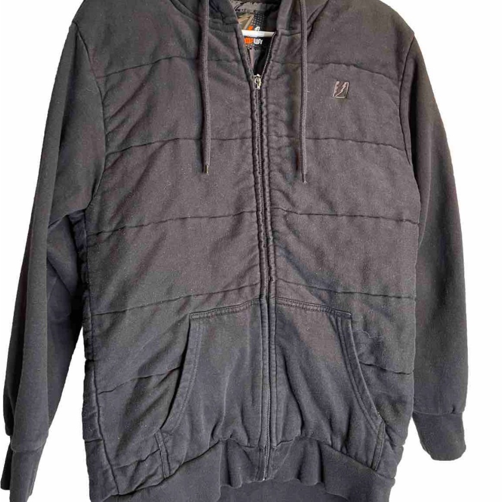 Amplify Women’s Size Large Jacket Coat Zip Up Quilted Hoodie Black 3668